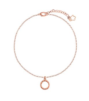 Дамско розовозлатисто колие с кръла висулка снимка