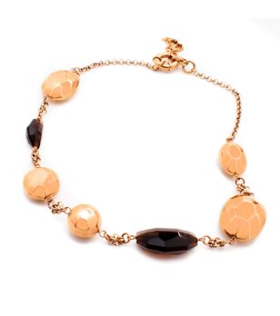 Дамско колие в розовозлатисто с ефектни елементи снимка