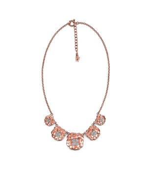 Колие в розовозлатисто с цветя снимка