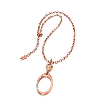 Класическо розовозлатисто колие с овал снимка