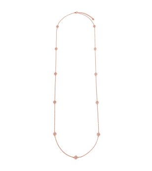 Дълго розовозлатисто колие с мъниста снимка