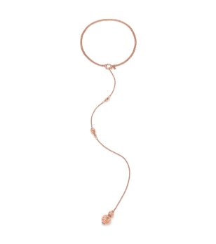 Дълго розовозлатисто колие с висулка снимка