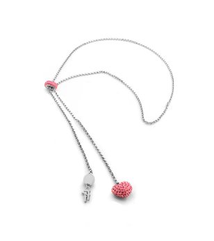 Сребристо дамско колие с висулка сърце снимка