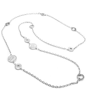 Дълго дамско колие в сребристо  снимка