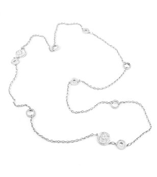 Сребристо дамско колие с орнаменти снимка