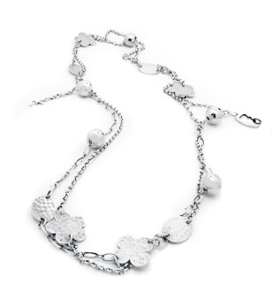 Дълго колиев сребристо с висулки снимка