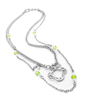 Дамско сребристо колие с висулка снимка