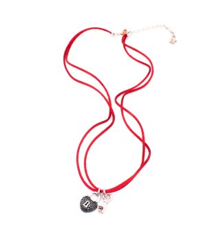 Червено дамско колие с висулки снимка