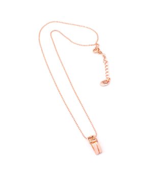 Колие в розовозлатисто с висулка  снимка