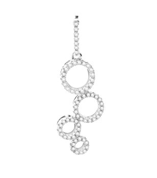 Сребриста висулка с кръгове и камъни снимка