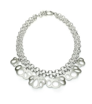 Дамско посребрено колие с висулки снимка