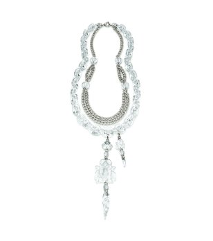 Дамско колие в сребристо с призрачни елементи снимка