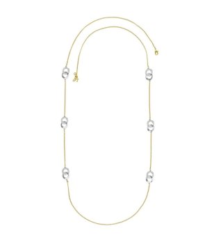 Златисто колие с елементи с кристали Swarovski снимка