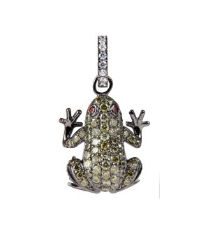 Ввисулка с дизайн жаба с кристали снимка