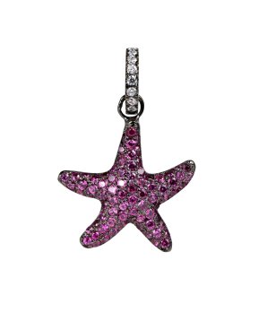 Висулка с форма на звезда с лилави кристали снимка
