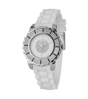 Дамски кварцов часовник с каишка в бяло снимка