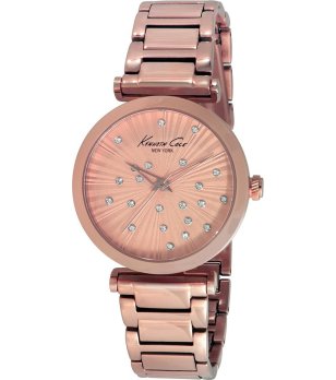 Дамски кварцов часовник в розовозлатисто с камъчета снимка