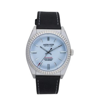 Аналогов часовник в сребристо, синьо и черно снимка