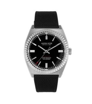 Аналогов мъжки часовник в черно и сребристо снимка