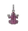 Висулка с дизайн жаба с лилави кристали-0 снимка