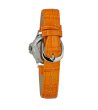 Аналогов дамски часовник в оранжево и сребристо-1 снимка