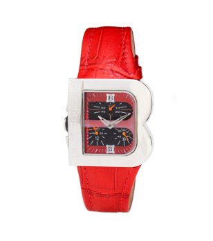 Дамски часовник с форма на сърце в червен нюанс снимка