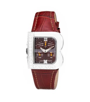 Дамски часовник с правоъгълен циферблат в кафяво снимка