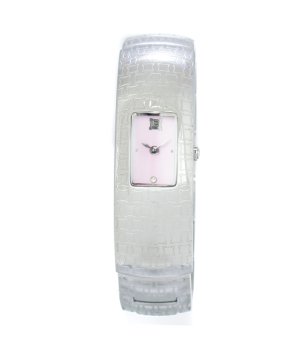 Дамски правоъгълен часовник с ефектна верижна снимка