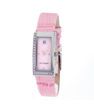Дамски часовник с кристали в розов цвят снимка