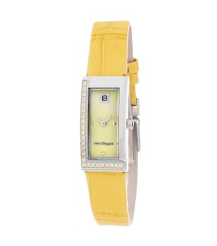 Дамски кварцов часовник в жълт цвят снимка