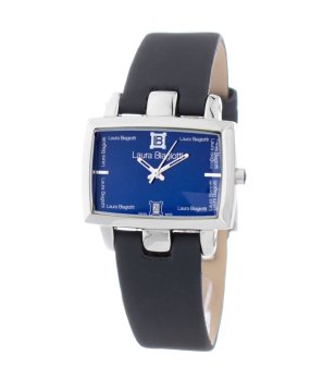 Дамски правоъгълен часовник в черен цвят снимка