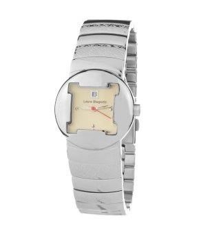 Дамски кварцов часовник с циферблат в цвят крем снимка