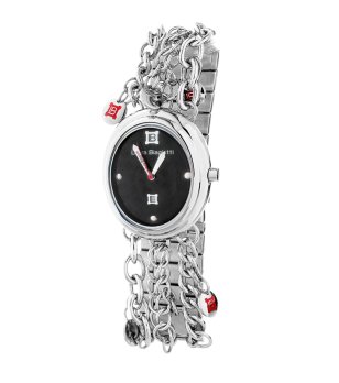 Дамски кварцов часовник с черен циферблат снимка