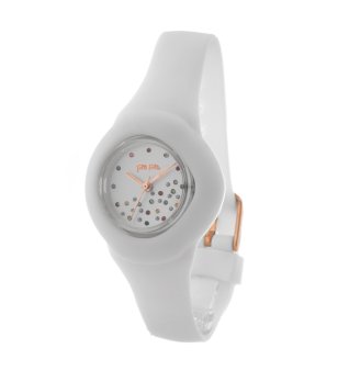 Дамски кварцов часовник с две каишки в бяло и тъмносиво снимка