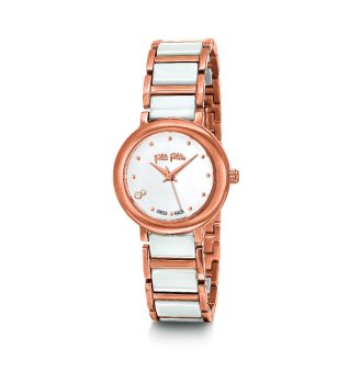 Аналогов дамски часовник в розовозлатисто и бяло снимка