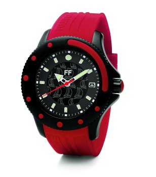 Дамски кварцов часовник в червено и черно снимка