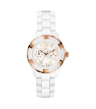 Дамски кварцов часовник в бяло и златисто снимка