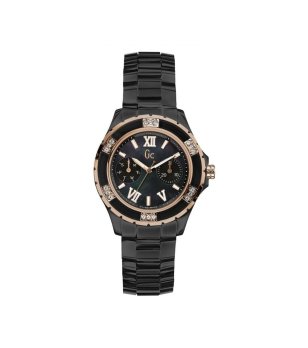 Дамски черен часовник със златисти детайли снимка