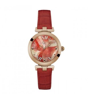 Дамски часовник в златисто и червено снимка