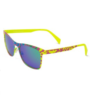 Унисекс слънчеви очила с рамка в жълто с принт снимка