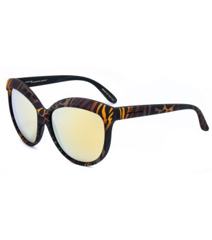 Дамски слънчеви очила с принт в кафяви нюанси снимка