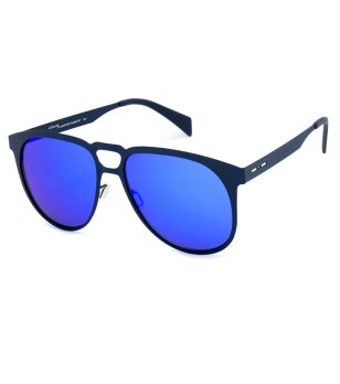 Унисекс слънчеви очила с черна рамка и сини лещи снимка