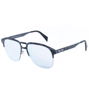 Мъжки слънчеви очила с полурамка в черно и сиво снимка