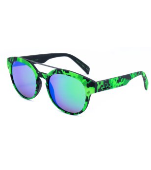 Унисекс слънчеви очила с ефектна рамка в зелено  снимка