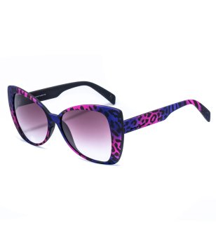 Черни дамски слънчеви очила с шарки в лилаво и циклама снимка