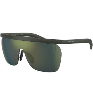 Мъжки слънчеви очила тип маска със зелени лещи снимка