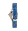 Дамски сребрист часовник със синя каишка-1 снимка