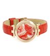 Дамски часовник в златисто и червено-1 снимка