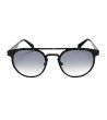 Унисекс кръгли слънчеви очила с черна рамка със сив принт-1 снимка