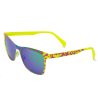 Унисекс слънчеви очила с рамка в жълто с принт-0 снимка